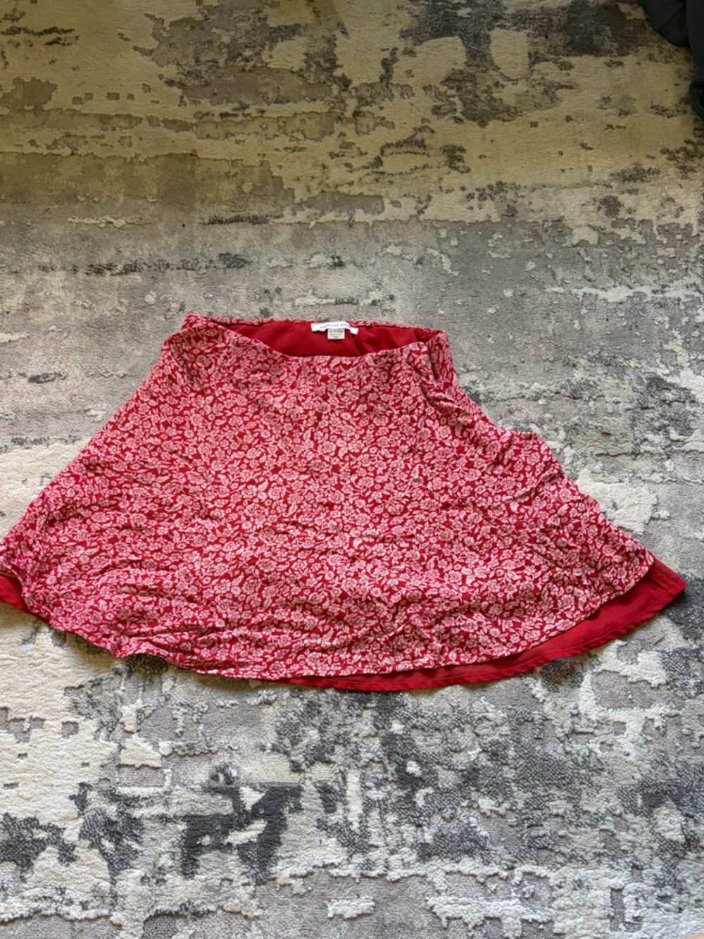 American Eagle Outfitters Red Floral Circle Skirt
